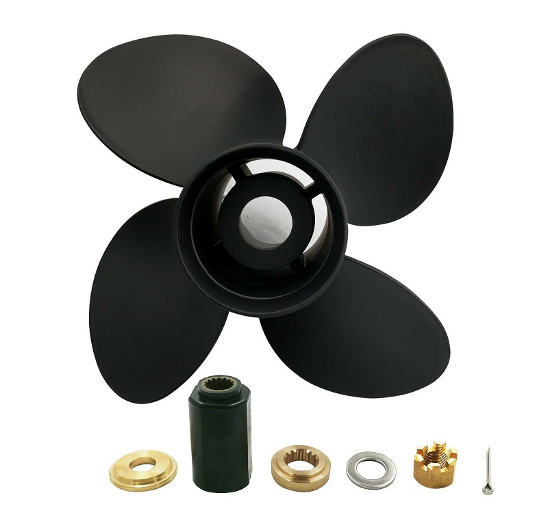 13 x 17 Aluminum 4 Blade Propeller For Yamaha Outboard 50-130HP